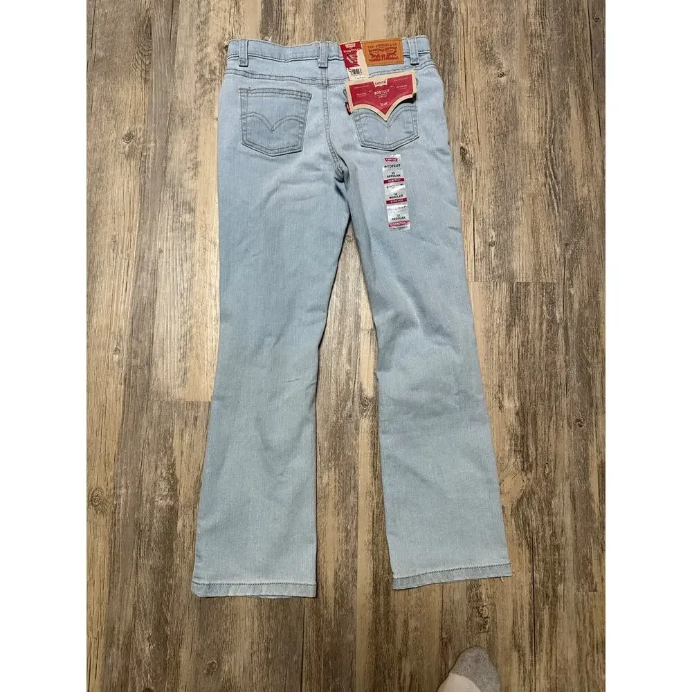 Levi's Bootcut Jeans Blue Stretch Button Pockets Girl's 10 Reg Adjustable Waist